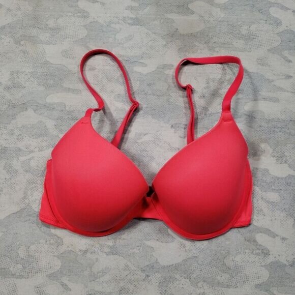 Other - Victoria Secret Bra Womens 32D Pink Neon Wear Everywhere T Shirt Lined Underwire